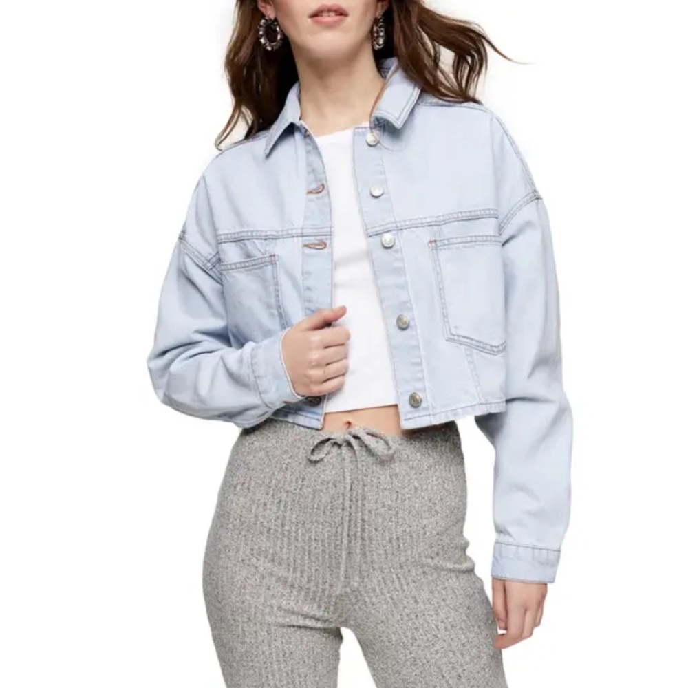 Topshop Crop Denim Jacket